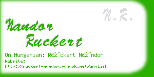 nandor ruckert business card